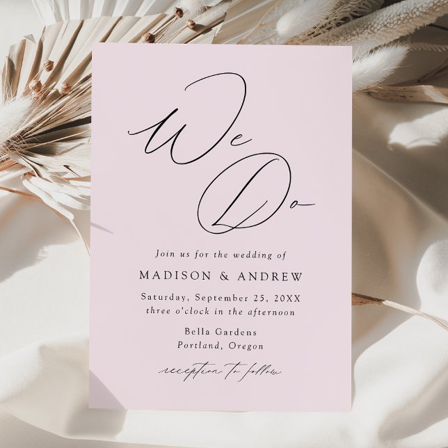Modern Elegant Lavender We Do Wedding Invitation (Creator Uploaded)