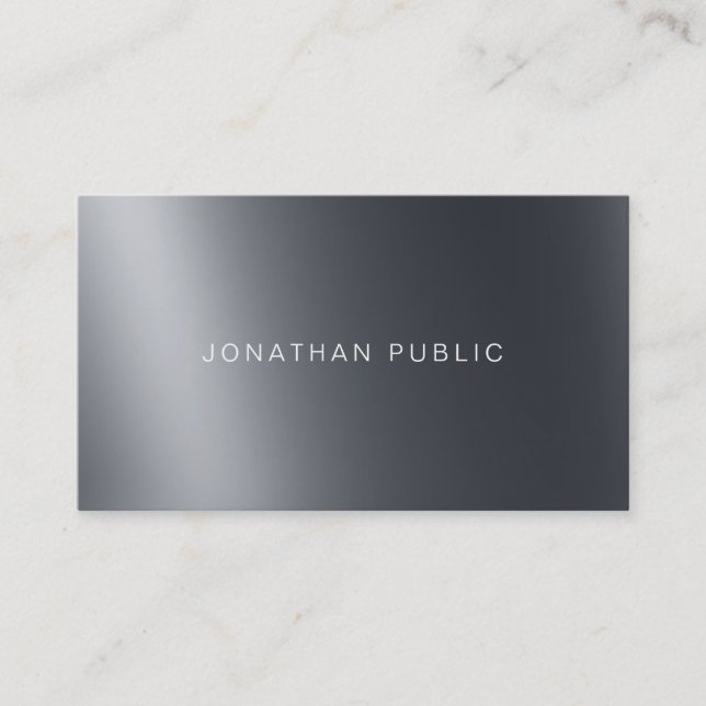 Modern Elegant Light And Shadow Cool Top Plain Business Card (Front)