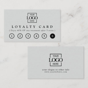 Modern Elegant Light Gray Business Logo Reward Loyalty Card