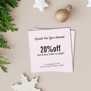 Modern Elegant Light Pink Beauty Discount Card