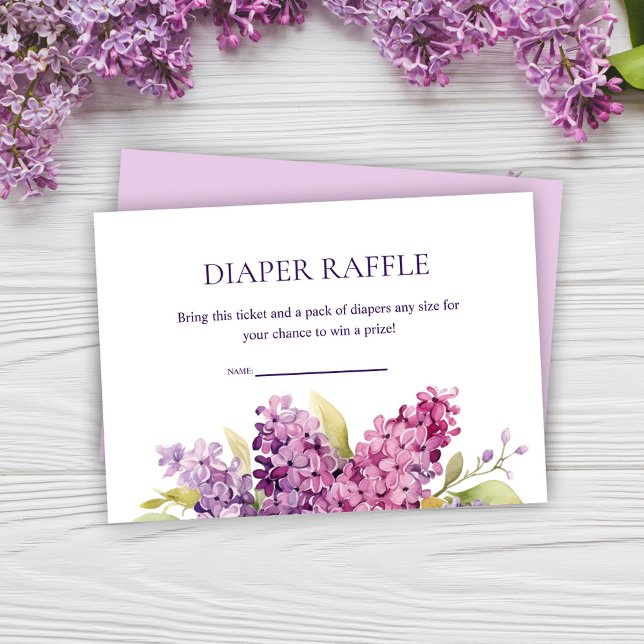 Modern Elegant Lilac Baby Shower Diaper Raffle Enclosure Card (Modern Elegant Lilac Baby Shower Diaper Raffle Enclosure Card)