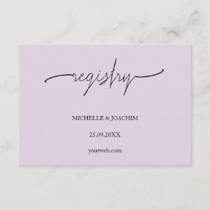 Modern Elegant Lilac Minimalist Enclosure Card