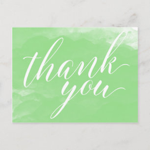 Modern Elegant Lime Green Watercolor Thank You Postcard