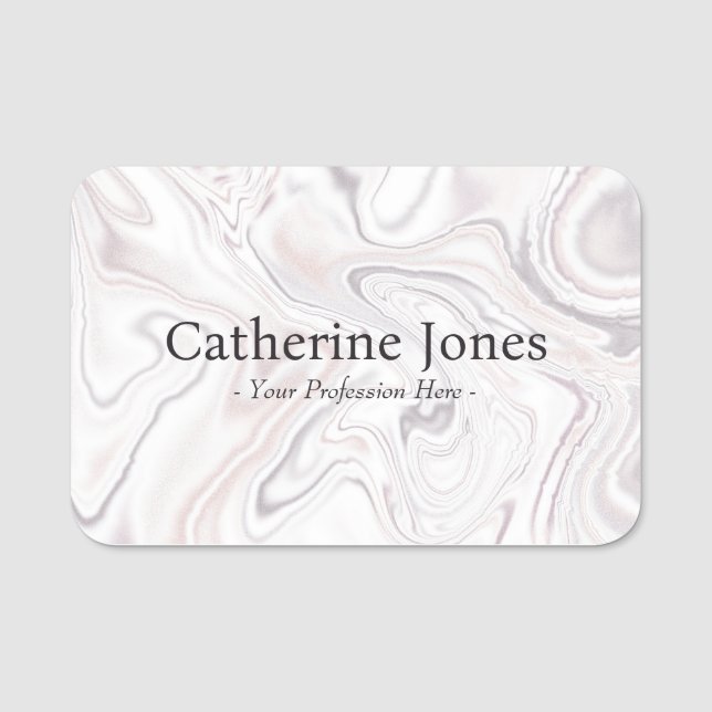 Modern Elegant Liquified Art Painting Name Tag (Front)