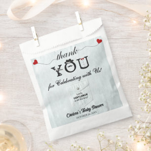 Modern Elegant Little Gentleman Baby Shower Cute Favour Bags