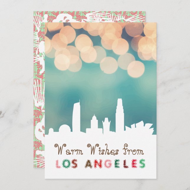 Modern Elegant Los Angeles City Skyline  Card (Front/Back)