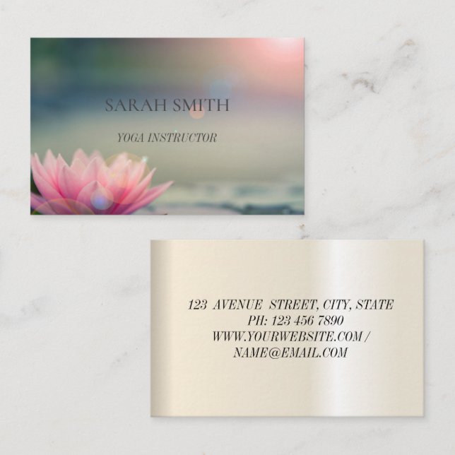 Modern Elegant lotus flower Business Card (Front/Back)