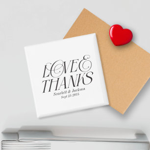 Modern Elegant Love and Thanks Calligraphy Script Magnet