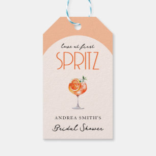 Modern Elegant Love at First Spritz Bridal Shower  Gift Tags