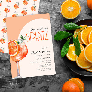 Modern Elegant Love at First Spritz Bridal Shower Invitation