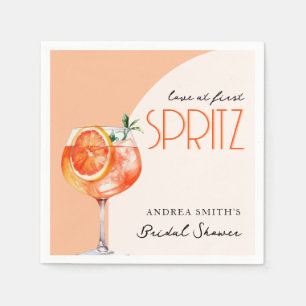 Modern Elegant Love at First Spritz Bridal Shower Napkin