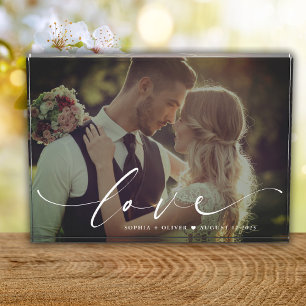 Modern Elegant Love Personalised Wedding Photo Block