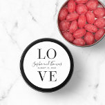 Modern Elegant Love Wedding Classic Round Sticker<br><div class="desc">Stylish modern elegant wedding love sticker. Personalise it by replacing the placeholder text with your own information. For more options such as to change the font and it's size/colour or the spacing between letters click the "Customise" button. *Please note that the Zazzle Watermark that appears in the zoom preview will...</div>