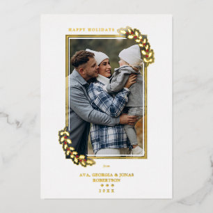 Modern Elegant Luxury Golden Holly Branches