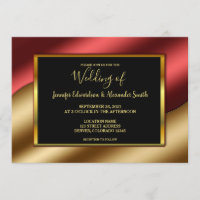 Modern elegant luxury red gold glitter Wedding