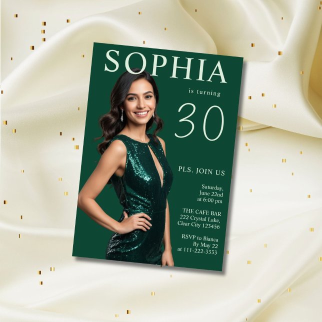Modern Elegant Magazine Inspired 30th Birthday Invitation (Creator Uploaded)