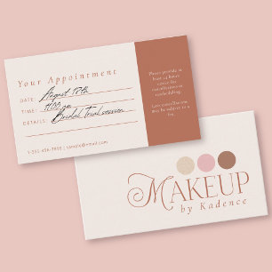 Modern Elegant Makeup Artist Appointment Card