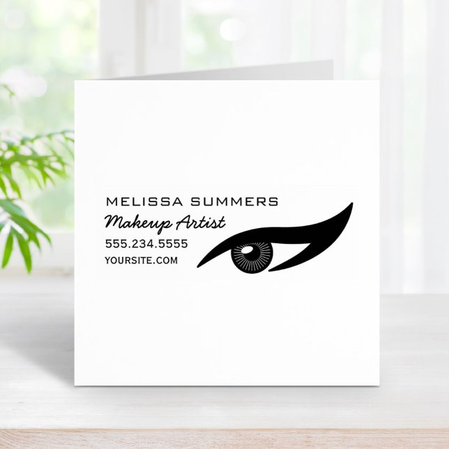 Modern Elegant Makeup Artist Eye Eyeliner Address Rubber Stamp (Creator Uploaded)
