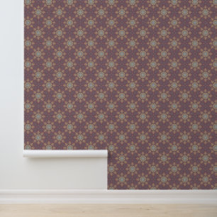 Modern Elegant Mandala Floral Pattern Dusty Maroon Wallpaper