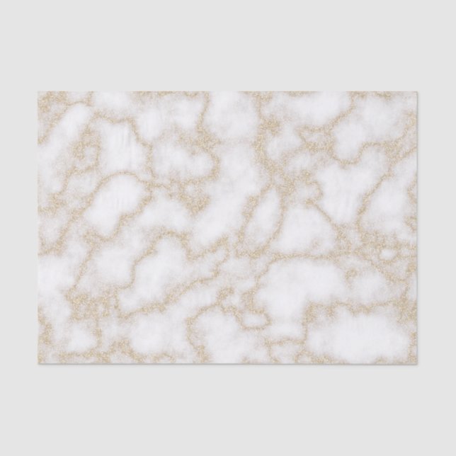 Modern elegant marble faux gold glitter tissue paper (Front)