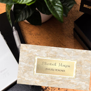 Modern Elegant Marble, Frame Jewellery Designer Business Card