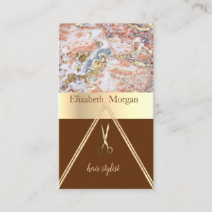 Modern Elegant Marble Gold Glitter,Scissors Business Card