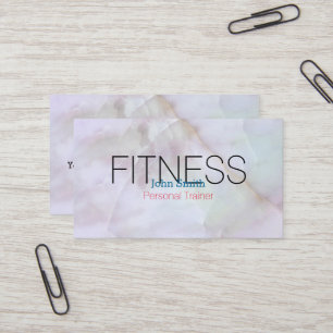 Modern Elegant Marble Personal Fitness Trainer  Business Card