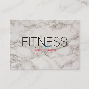 Modern Elegant Marble Personal Fitness Trainer Business Card