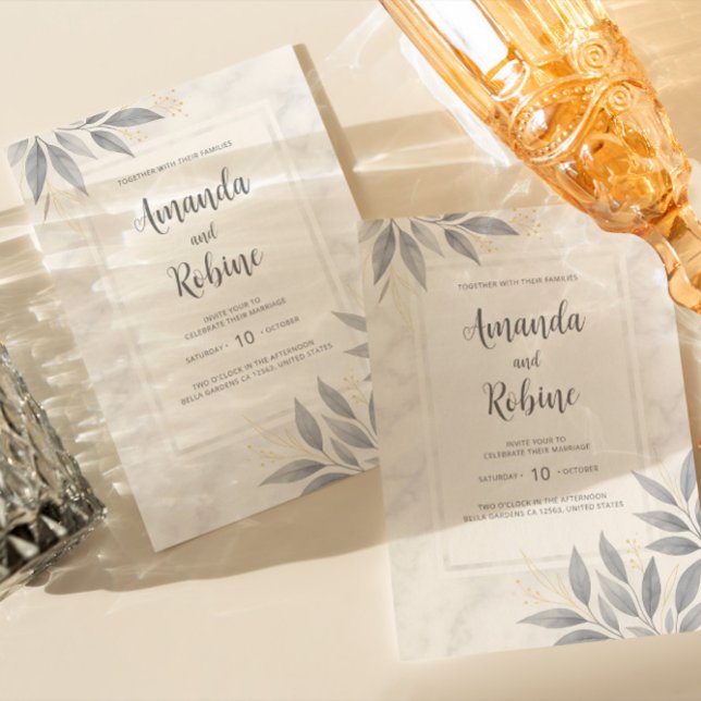 Modern Elegant Marble Wedding Invitation (Creator Uploaded)