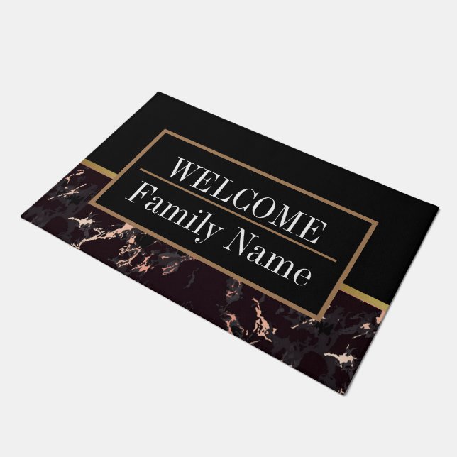 Modern Elegant Marble Welcome Doormat (Angled)