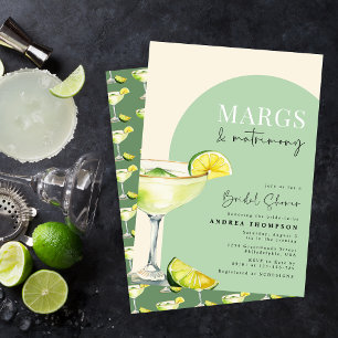 Modern Elegant Margs and Matrimony Bridal Shower Invitation