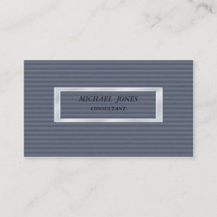 Modern Elegant Masculine Blue Stripes Business Card