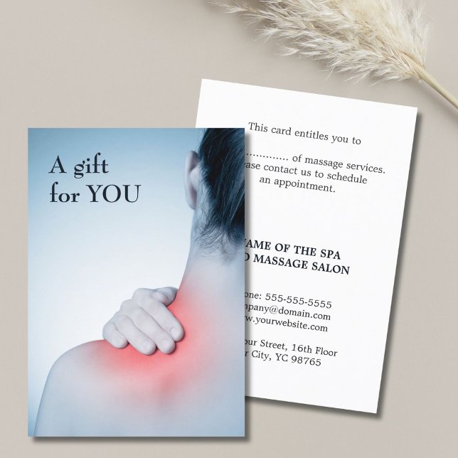Modern Elegant Massage Therapist Gift Certificate (Creator Uploaded)