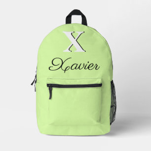 Modern Elegant Menthol  Monogram Printed Backpack