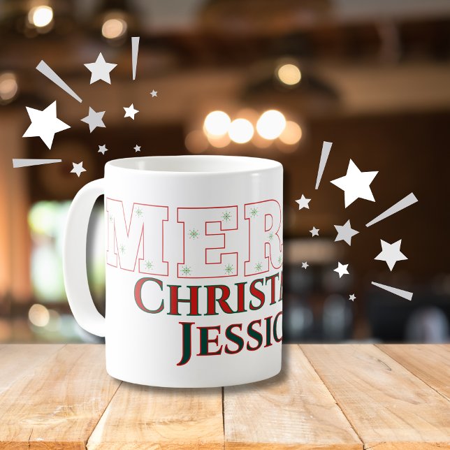 Modern Elegant Merry Christmas Coffee Mug (Creator Uploaded)