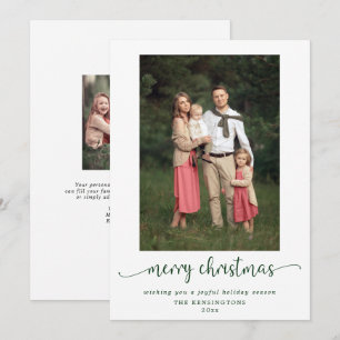 Modern Elegant Merry Christmas Holiday Photo Card
