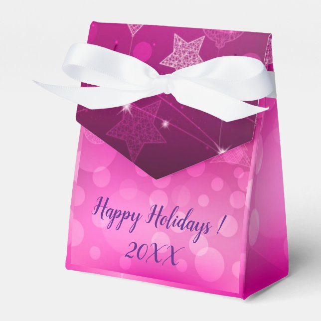 Modern Elegant Merry Christmas Holidays Favour Box (Front Side)