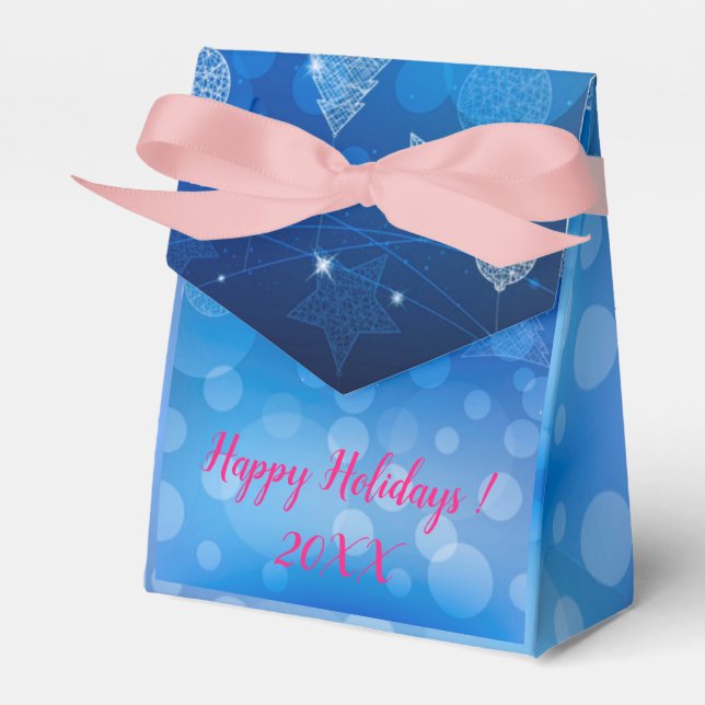 Modern Elegant Merry Christmas Holidays Favour Box (Front Side)