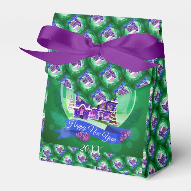 Modern Elegant Merry Christmas Holidays Favour Box (Front Side)