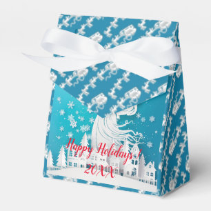 Modern Elegant Merry Christmas Holidays Favour Box