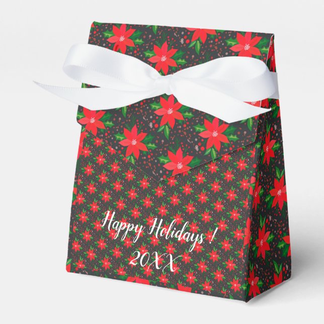 Modern Elegant Merry Christmas Holidays Favour Box (Front Side)