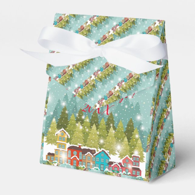 Modern Elegant Merry Christmas Holidays Favour Box (Front Side)