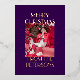 Modern Elegant Merry Christmas Photo Rose Gold