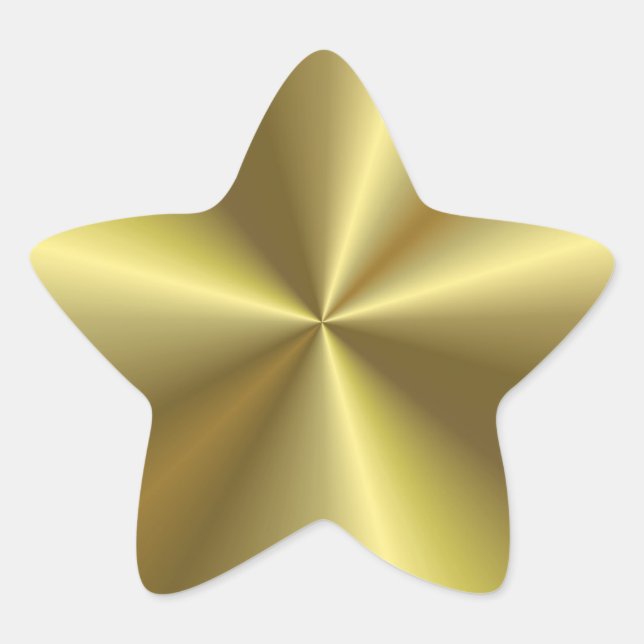 Modern Elegant Metallic Look Gold Blank Template Star Sticker (Front)