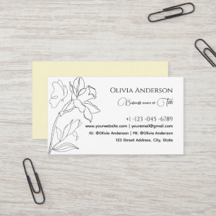 Modern Elegant Minimal Black And Cream Beige Colou Business Card