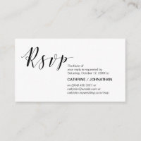 Modern Elegant, minimal, Black Script, RSVP