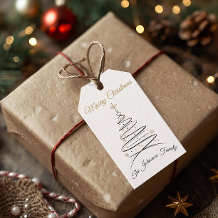 Modern Elegant Minimal Christmas Gift Tag