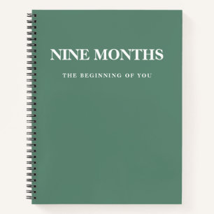 Modern Elegant Minimal Green Pregnancy Gift Notebook