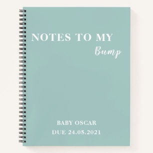 Modern Elegant Minimal Mint Notes To My Bump Notebook