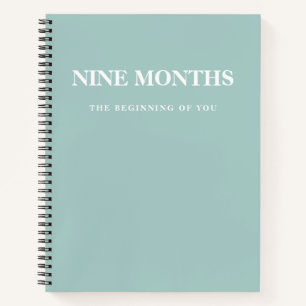 Modern Elegant Minimal Mint Pregnancy Gift Notebook